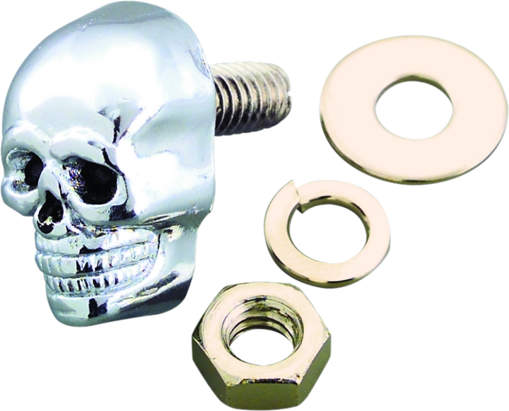 Bikers Choice Chrome Skull Kromets 5/8 Long 1/4-20 Stud Ea - Bull Strap