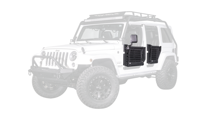 Body Armor 4x4 07-18 Jeep Wrangler Gen 3 Trail Doors Rear Pair - Bull Strap