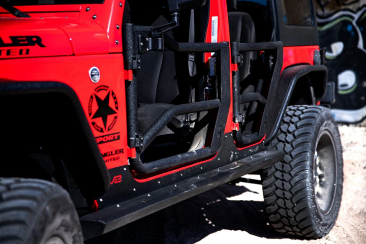 Body Armor 4x4 07-18 Jeep Wrangler JK Tube Doors Front Pair - Bull Strap
