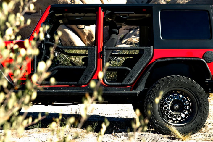 Body Armor 4x4 07-18 Jeep Wrangler JK Tube Doors Rear Pair - Bull Strap