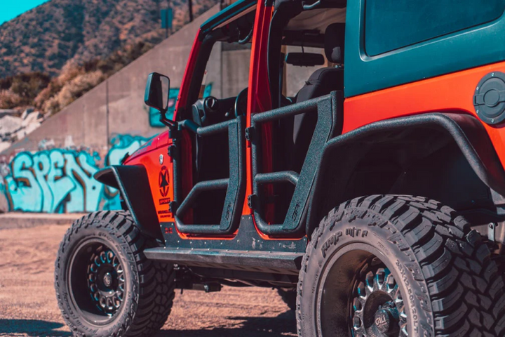 Body Armor 4x4 07-18 Jeep Wrangler JK Tube Doors Rear Pair - Bull Strap