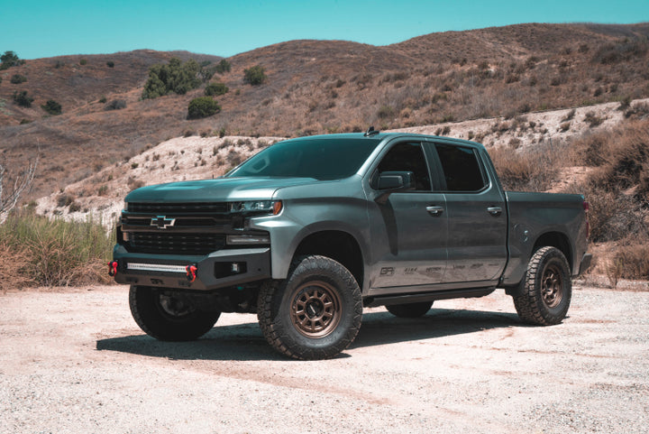 Body Armor 4x4 2019+ Chevy Silverado 1500 Ambush Series Front Bumper (Non-Winch) - Bull Strap