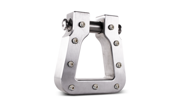Body Armor 4x4 Mega D-Ring Machined Silver Single - Bull Strap