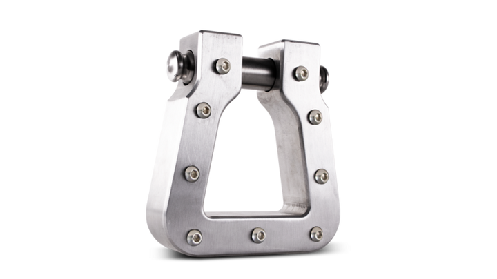 Body Armor 4x4 Mega D-Ring Machined Silver Single - Bull Strap