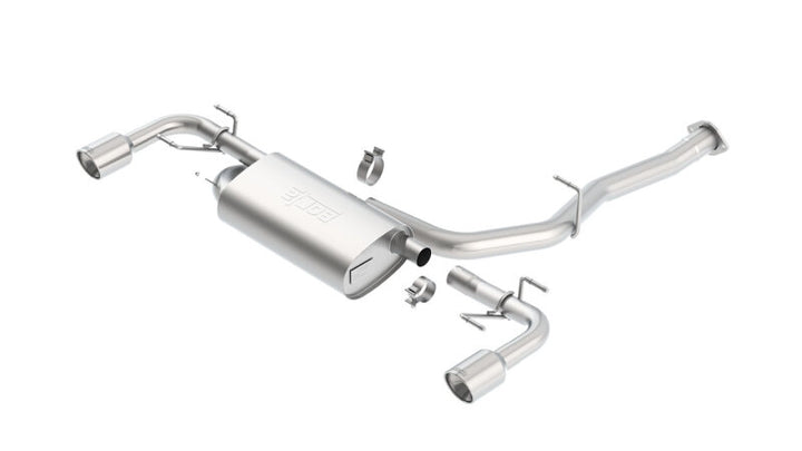 Borla 03-09 Mazda RX-8 1.3L Single Round Rolled Angle-Cut Cat-Back Exhaust - Bull Strap