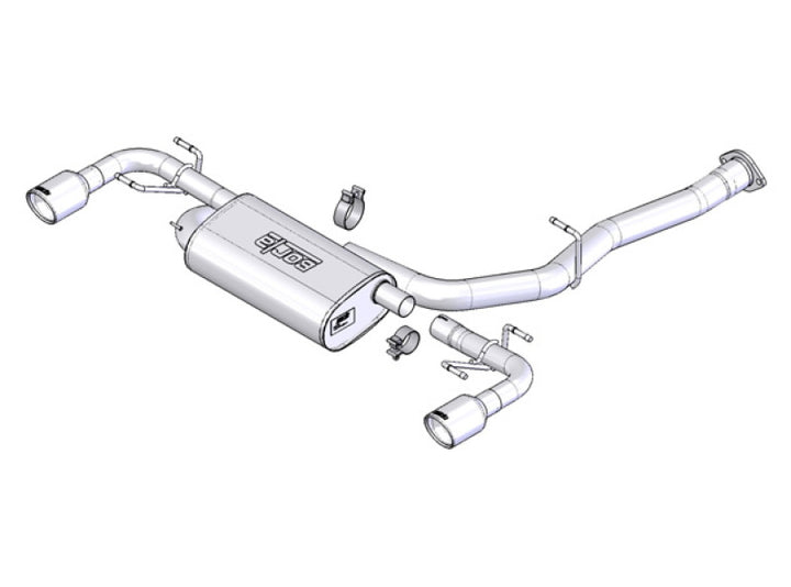 Borla 03-09 Mazda RX-8 1.3L Single Round Rolled Angle-Cut Cat-Back Exhaust - Bull Strap