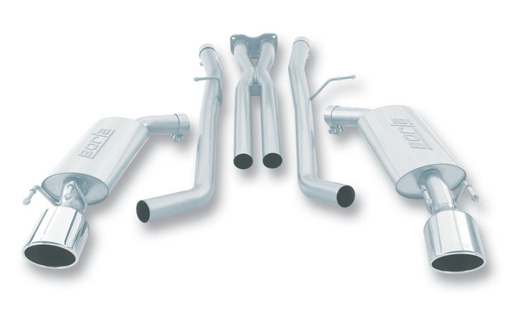 Borla 05-06 Pontiac GTO Coupe 2dr 6.0L 8cyl AT/MT 4spd/6spd RWD SS Catback Exhaust w/ inXin Pipe - Bull Strap