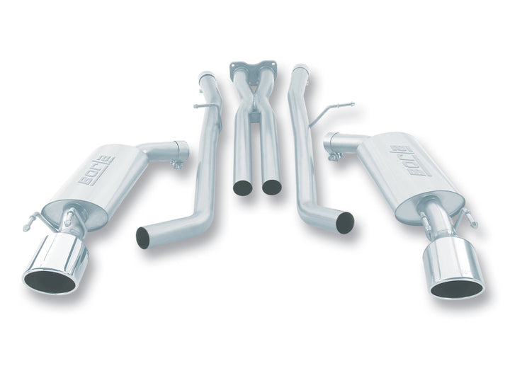 Borla 05-06 Pontiac GTO Coupe 2dr 6.0L 8cyl AT/MT 4spd/6spd RWD SS Catback Exhaust w/ inXin Pipe - Bull Strap