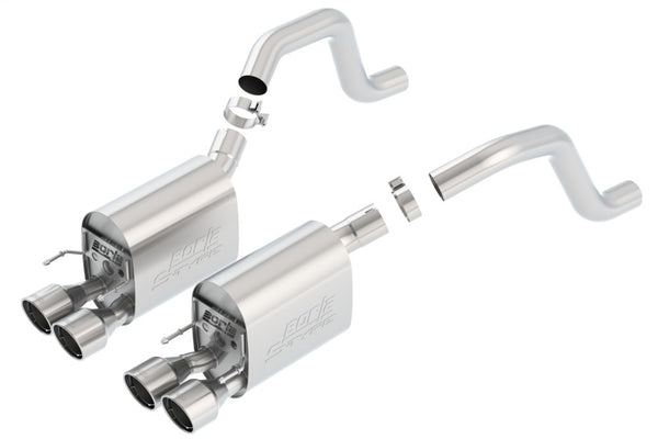 Borla 06-13 Chevy Corvette C6 ZO6/ZR1 Manual Trans S-Type II Rear Section Exht Dual Rd Rolled Tips - Bull Strap