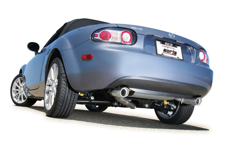 Borla 06-14 Mazda MX-5 Miata 2.0L RWD Twin-Tip Cat Back Exhaust - Bull Strap