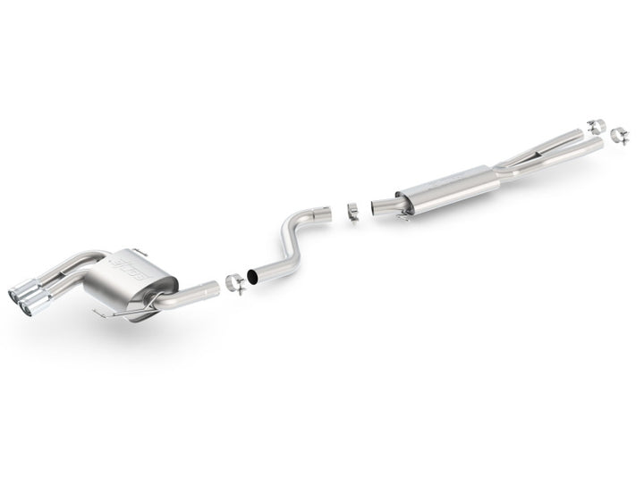 Borla 08-12 BMW 328i Sdm E90 2.0L RWD Dual Left Rear Exit Touring Cat-Back Exhaust - Bull Strap
