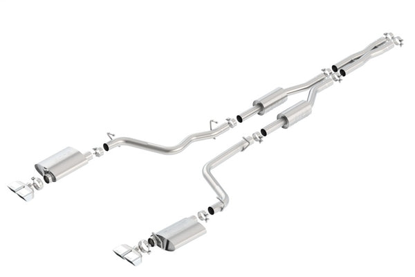 Borla 09-14 Dodge Challenger R/T 5.7L RWD 2Dr. Dual Rctgl. Angle S-Type CB Exhaust - Rear Split Exit - Bull Strap