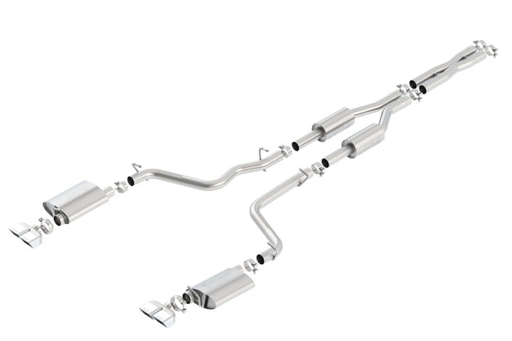 Borla 09-14 Dodge Challenger R/T 5.7L RWD 2Dr. Dual Rctgl. Angle S-Type CB Exhaust - Rear Split Exit - Bull Strap