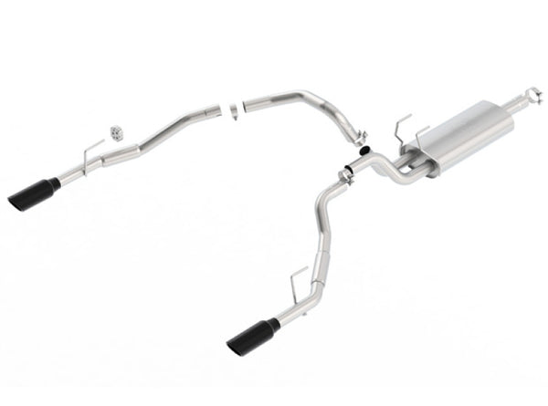 Borla 09-17 Dodge Ram 1500 5.7L V8 3in to Dual 2.5in Single Round Rolled Angle-Cut S-type Exhaust - Bull Strap