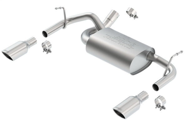 Borla 12-16 Jeep Wrangler 3.6L AT/MT 4WD Single Split Rr Exit Touring Exhaust (rear section only) - Bull Strap