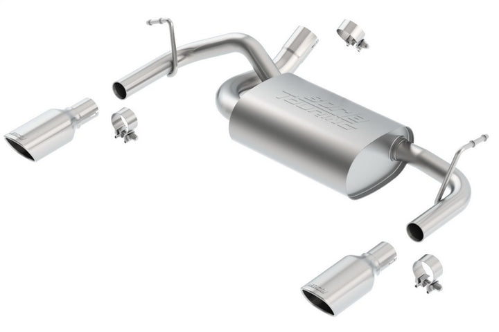 Borla 12-16 Jeep Wrangler 3.6L AT/MT 4WD Single Split Rr Exit Touring Exhaust (rear section only) - Bull Strap