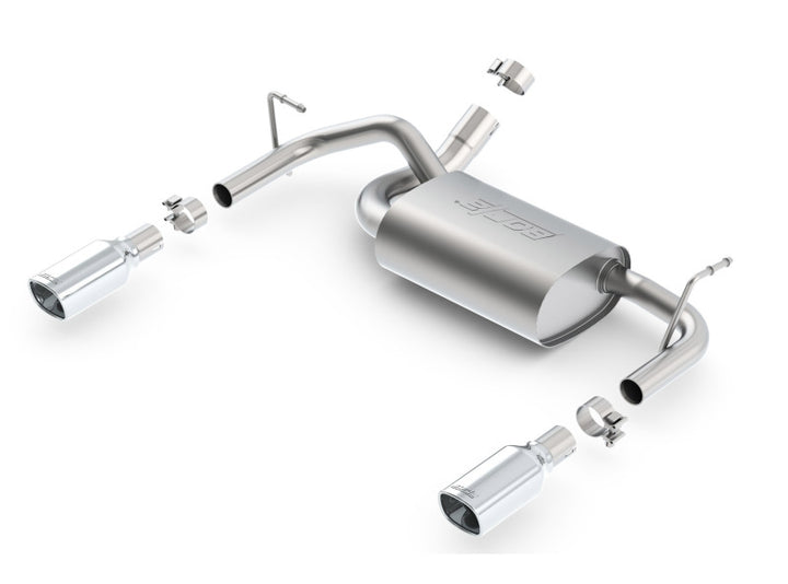 Borla 12-16 Jeep Wrangler 3.6L AT/MT 4WD Single Split Rr Exit Touring Exhaust (rear section only) - Bull Strap