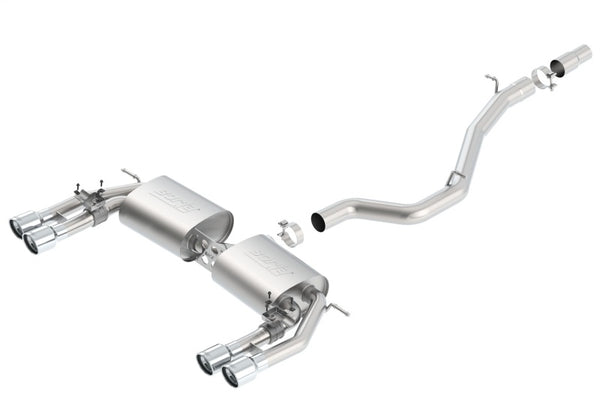 Borla 13-15 Audi S3 S-Type Dual Round Rolled Catback Exhaust - Bull Strap