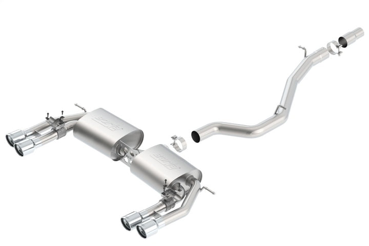 Borla 13-15 Audi S3 S-Type Dual Round Rolled Catback Exhaust - Bull Strap