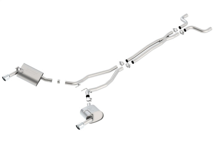 Borla 14-15 Camaro 3.6L V6 Single Split Rear Exit Touring Catback Exhaust - Bull Strap