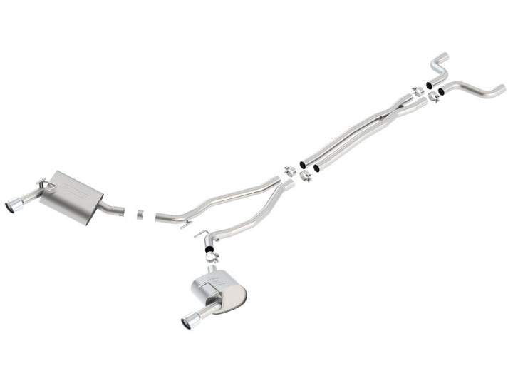 Borla 14-15 Camaro 3.6L V6 Single Split Rear Exit Touring Catback Exhaust - Bull Strap
