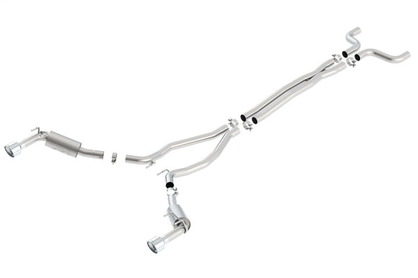 Borla 14-15 Chevy Camaro SS 6.2L V8 Single Split Rear Exit ATAK Catback Exhaust - Bull Strap
