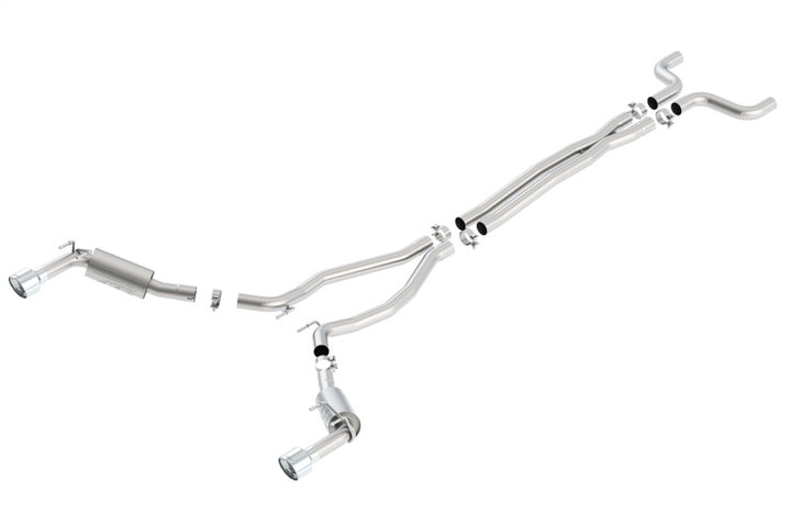 Borla 14-15 Chevy Camaro SS 6.2L V8 Single Split Rear Exit ATAK Catback Exhaust - Bull Strap