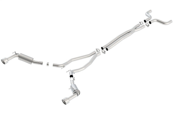 Borla 14-15 Chevy Camaro SS 6.2L V8 Single Split Rear Exit S-Type Catback Exhaust - Bull Strap