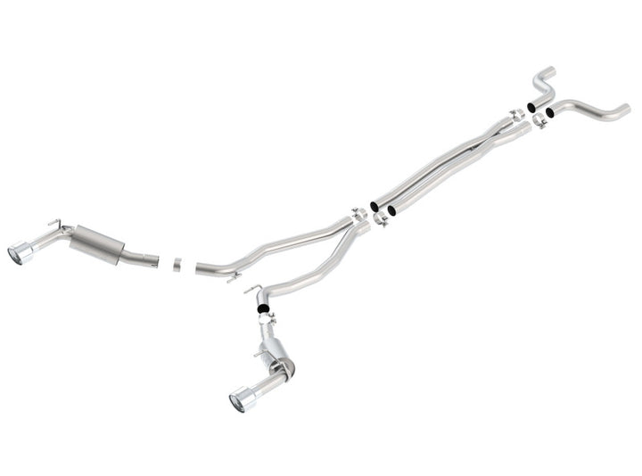 Borla 14-15 Chevy Camaro SS 6.2L V8 Single Split Rear Exit S-Type Catback Exhaust - Bull Strap