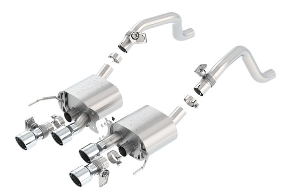 Borla 14-15 Chevy Corvette C7 6.2L RWD w/AFM &NPP ATAK-Type Dual Rd Rolled Center Rear Exit Exhaust - Bull Strap