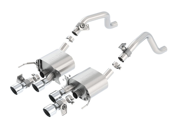 Borla 14-15 Chevy Corvette C7 6.2L RWD w/AFM &NPP S-Type Dual Round Rolled Center Rear Exit Exhaust - Bull Strap