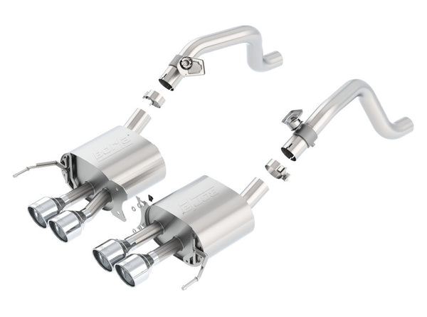 Borla 14-15 Chevy Corvette C7 w/ AFM w/o NPP S Type Rear Section Exhaust Quad Rd RL Tips - Bull Strap