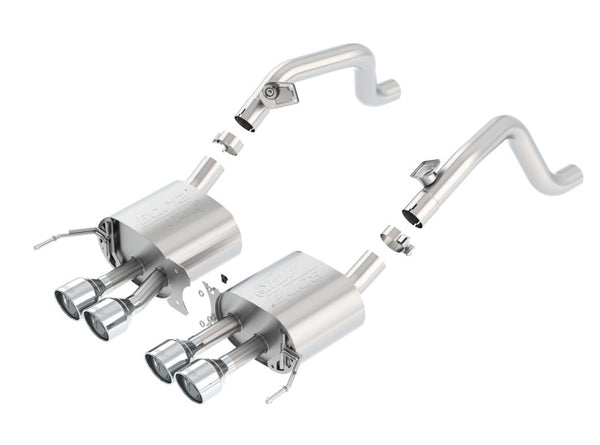 Borla 14-15 Chevy Corvette C7 w/o AFM w/o NPP Atak Rear Section Exhaust Quad Rd RL Tips - Bull Strap