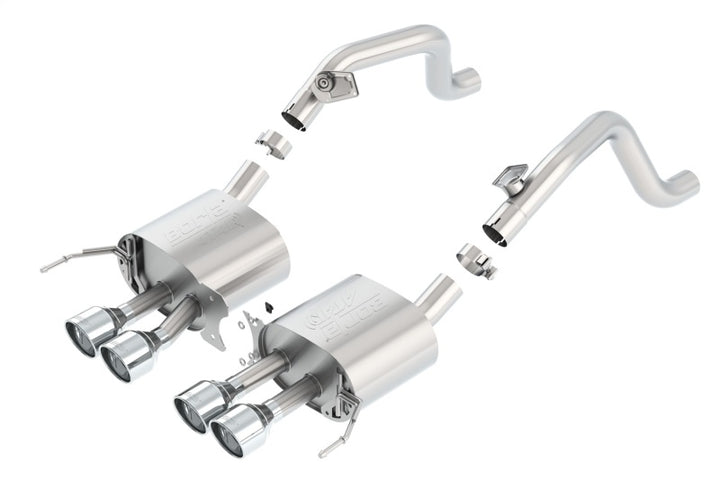 Borla 14-15 Chevy Corvette C7 w/o AFM w/o NPP Atak Rear Section Exhaust Quad Rd RL Tips - Bull Strap
