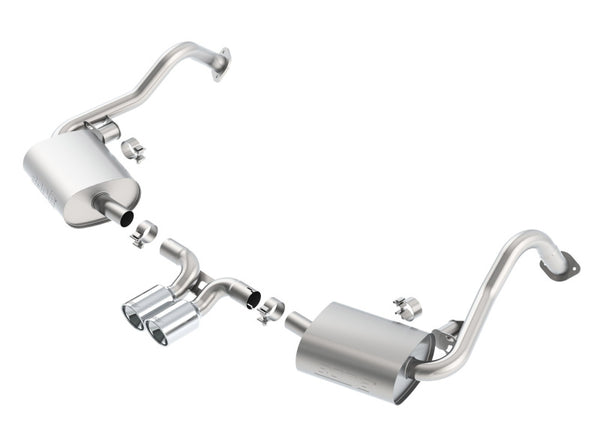 Borla 14-15 Porsche Cayman/Boxster (981) RWD 2Dr Dual Center Rear Exit Catback 4in Tip Exhaust Sys - Bull Strap