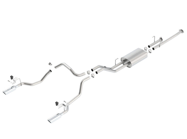 Borla 14-15 Toyota Tundra 4.6L/5.7L Crew Max SB DC SB Touring Cat Back Exhaust Dual Split Rear Exit - Bull Strap
