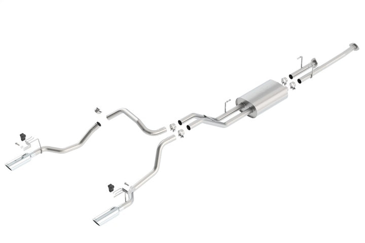 Borla 14-15 Toyota Tundra 4.6L/5.7L Crew Max SB DC SB Touring Cat Back Exhaust Dual Split Rear Exit - Bull Strap