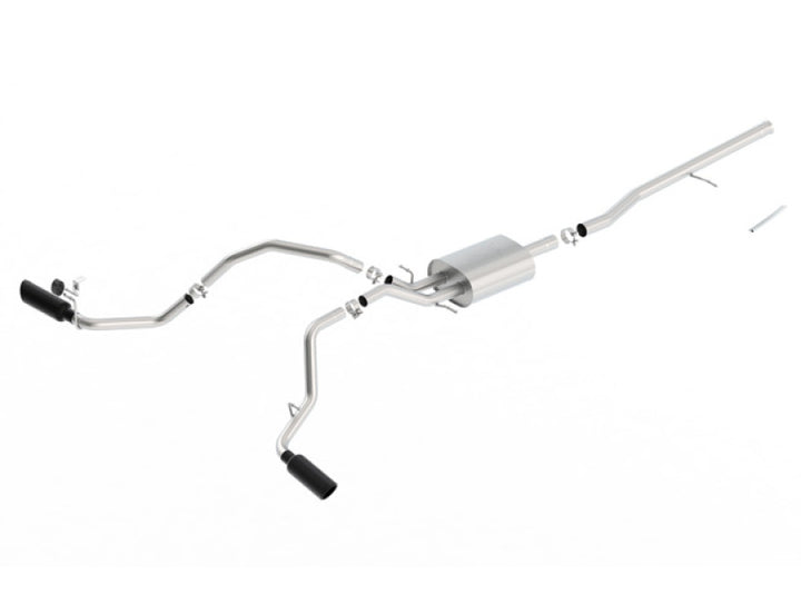 Borla 14-16 Chevrolet Silverado 1500 5.3L ATAK Catback Exhaust w/ Black Chrome Tips - Bull Strap