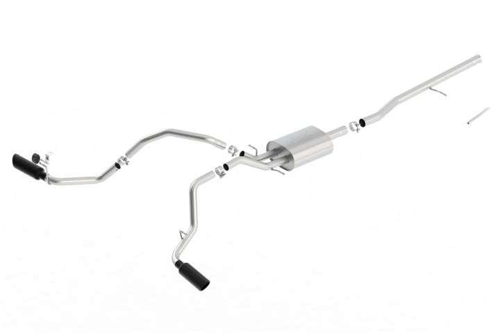Borla 14-16 Chevrolet Silverado 1500 5.3L ATAK Catback Exhaust w/ Black Chrome Tips - Bull Strap