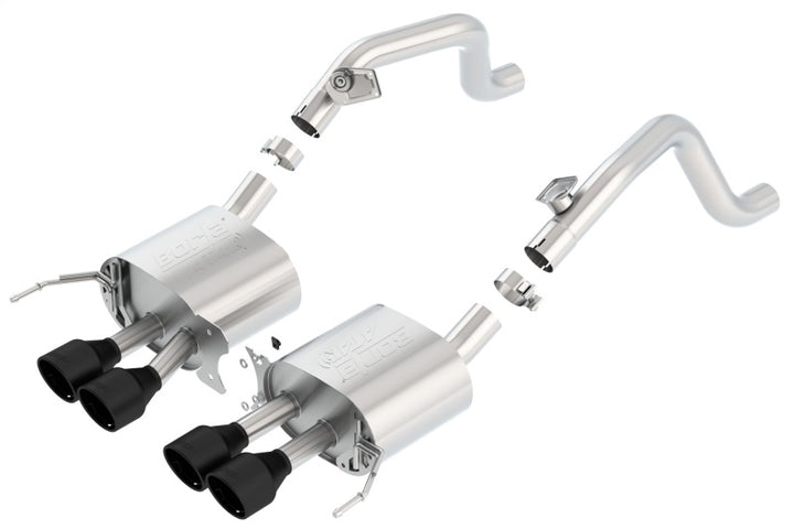 Borla 14-18 C7 Corvette Stingray Axle-Back ATAK Exhaust 2.75in To Muffler Dual 2.0in Out 4.25in Tip - Bull Strap