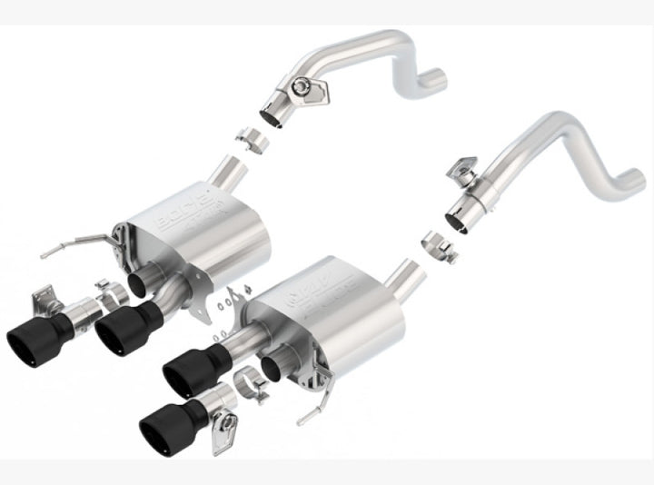 Borla 14-18 C7 Corvette Stingray Axle-Back ATAK Exhaust 2.75in To Muffler Dual 2.75in Out 4.25in Tip - Bull Strap