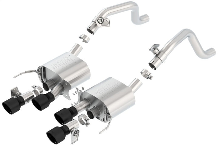 Borla 14-18 C7 Corvette Stingray Axle-Back ATAK Exhaust 2.75in To Muffler Dual 2.75in Out 4.25in Tip - Bull Strap