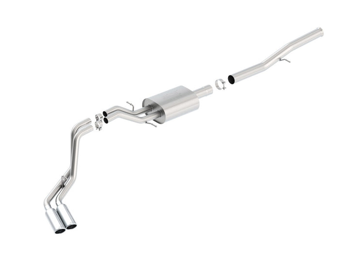 Borla 14 Silv/Sierra 1500 EC Std/CC Short 143.5in WB ATAK Dual Rolled Side Exit Cat-Back Exhaust - Bull Strap