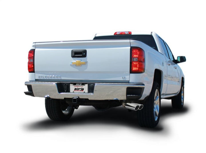 Borla 14 Silv/Sierra 1500 EC Std/CC Short 143.5in WB ATAK Dual Rolled Side Exit Cat-Back Exhaust - Bull Strap