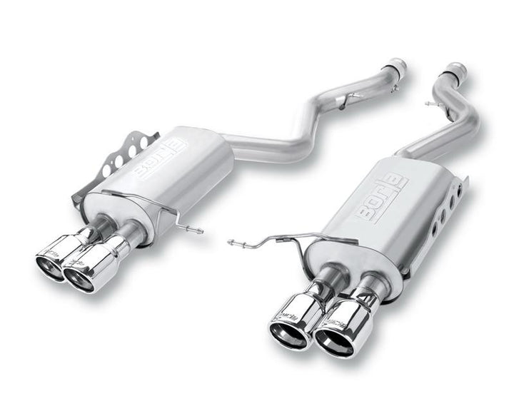 Borla 14 Silv/Sierra 1500 EC Std/CC Short 143.5in WB S-Type Dual Rolled Side Exit Cat-Back Exhaust - Bull Strap
