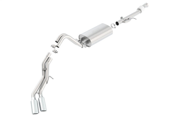 Borla 15-16 Cadillac Escalade ESV 6.2L Auto Trans Dual Round Rolled Truck Side Exit Catback Exhaust - Bull Strap