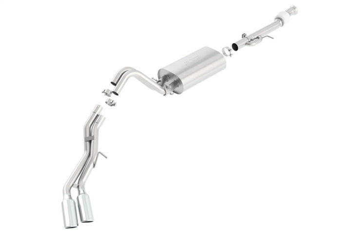 Borla 15-16 Cadillac Escalade ESV 6.2L Auto Trans Dual Round Rolled Truck Side Exit Catback Exhaust - Bull Strap