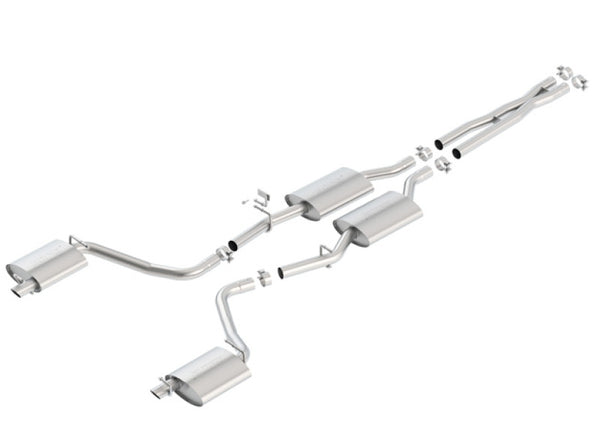 Borla 15-16 Dodge Charger 3.6L V6 S-Type Cat Back Exhaust (Uses Factory Valence) - Bull Strap