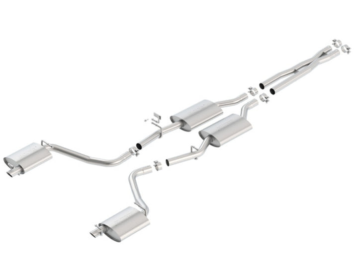 Borla 15-16 Dodge Charger 3.6L V6 S-Type Cat Back Exhaust (Uses Factory Valence) - Bull Strap