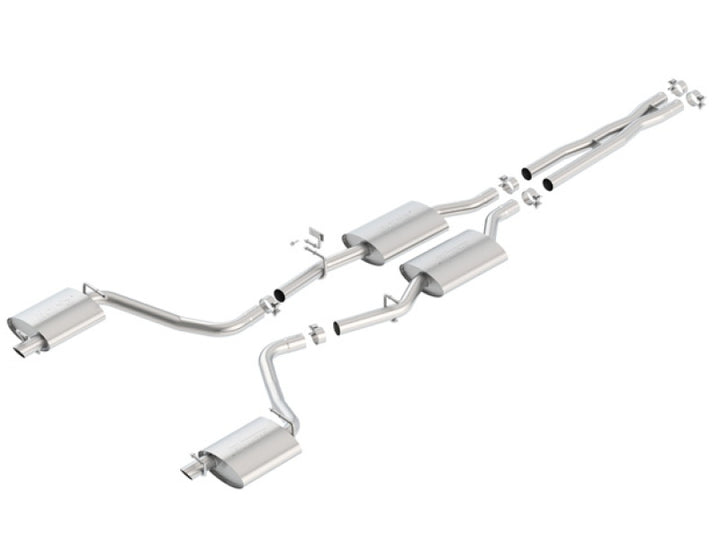 Borla 15-16 Dodge Charger 3.6L V6 S-Type Cat Back Exhaust (Uses Factory Valence) - Bull Strap